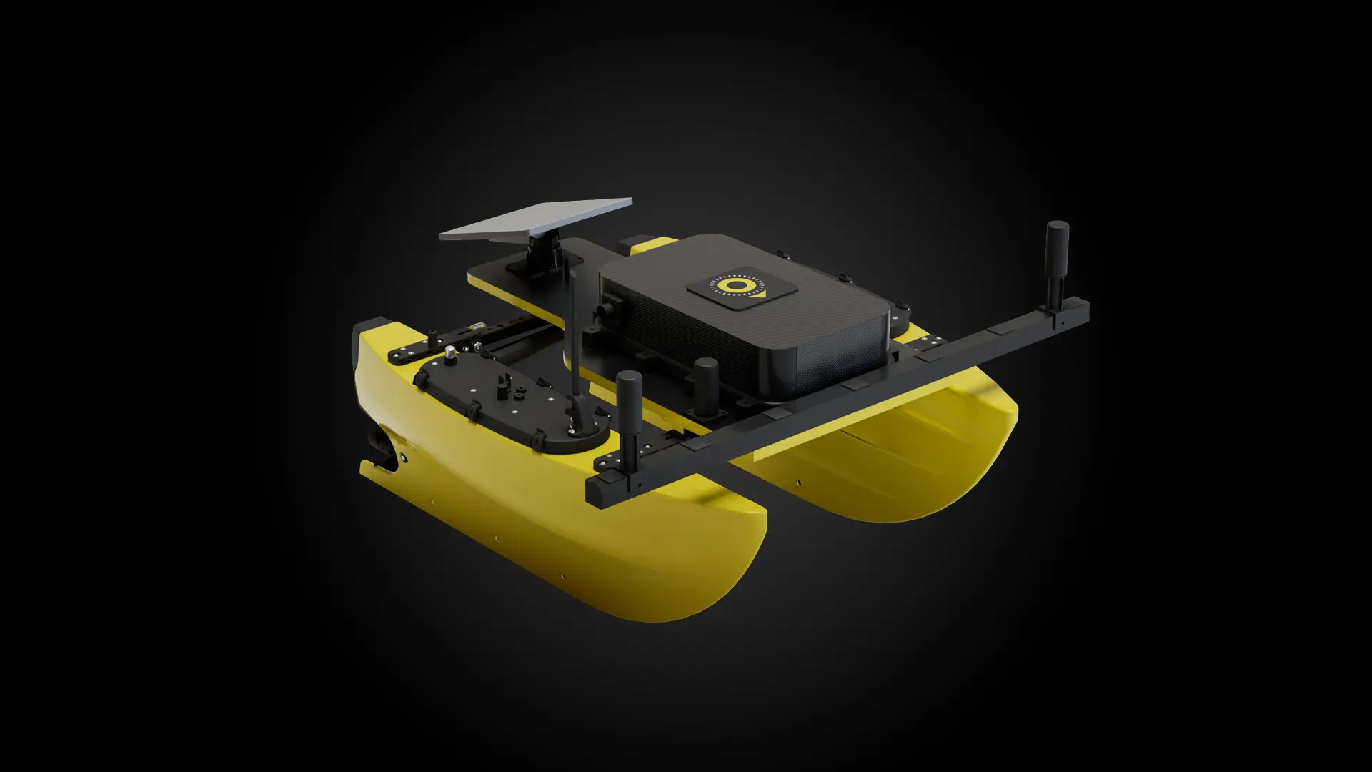A 3-dimensional image of the inspection boat fromt the diagonal view.