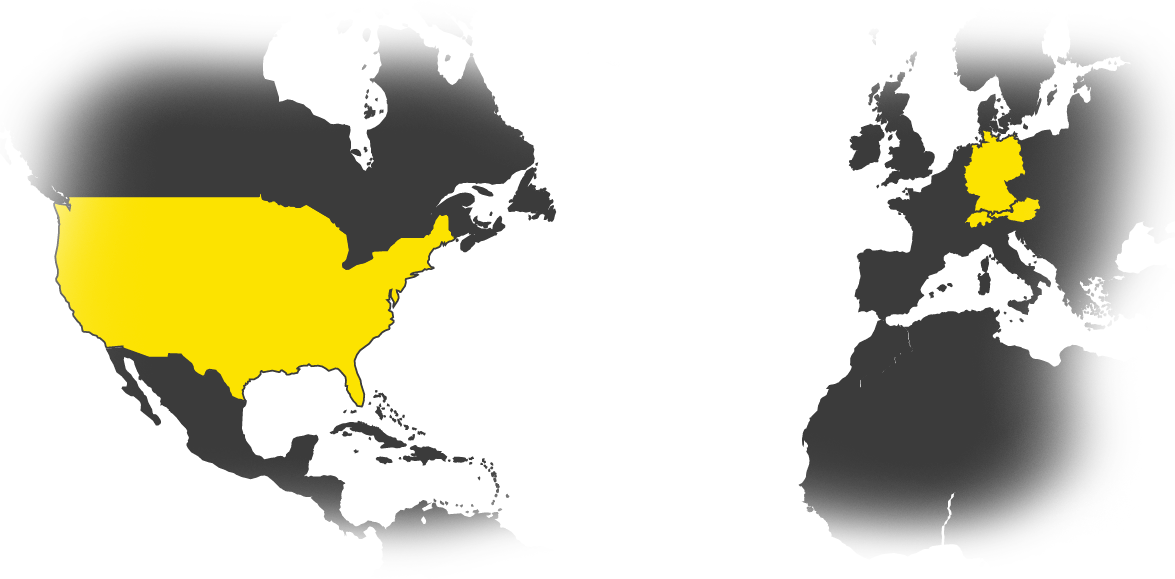 part of the world map with highlighted locations of EMPIT